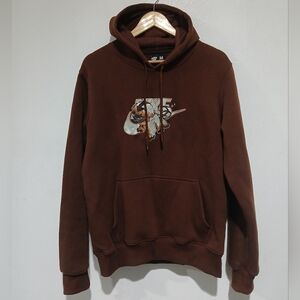 Noralache The Last Airbender Nike embroidered Brown Hoodie Size: M